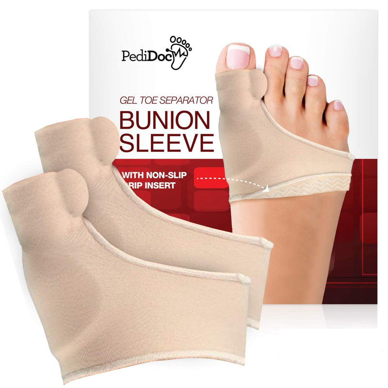 [Australia] - PediDoc™ Bunion Corrector – Bunion Relief Sleeves Bunion Pads Brace Cushions for Women Toe Straightener with Gel Toe Separator, Spacer, Straightener and Spreader – Hallux Valgus Relief Big Toe Alignment Medium 