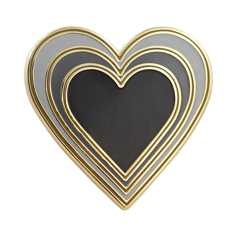[Australia] - REAL SIC Radiant Heart Enamel Pin - Heart Emoji Valentine's Sweetheart Gift - Red & Black Variations, Boyfriend or Girlfriend Couple's Gift Pin for Hats, Backpacks, Jackets, Bags & Tops 