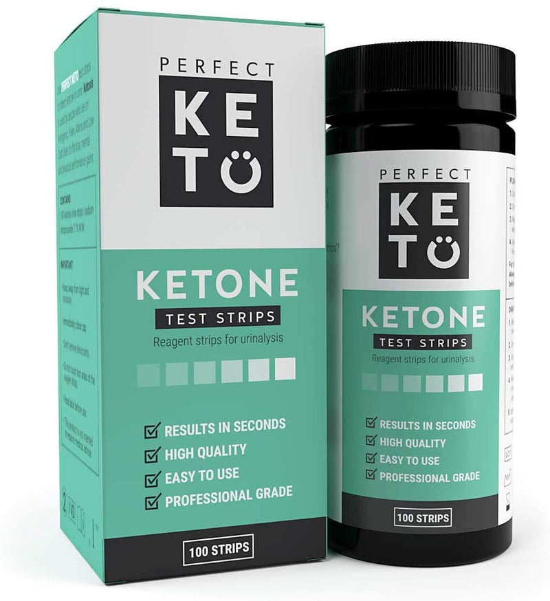 [Australia] - Perfect Keto Test Strips - Best for Testing Ketones in Urine on Low Carb Ketogenic Diet, Ketosis Home Urinalysis Tester Kit, 100 CT 