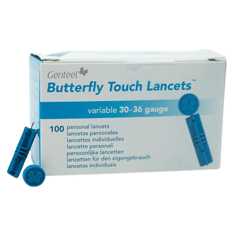 [Australia] - Genteel | Butterfly Touch Lancets | Polished | Smooth & Pain Free | Stainless Lancets (100 pcs) 100 