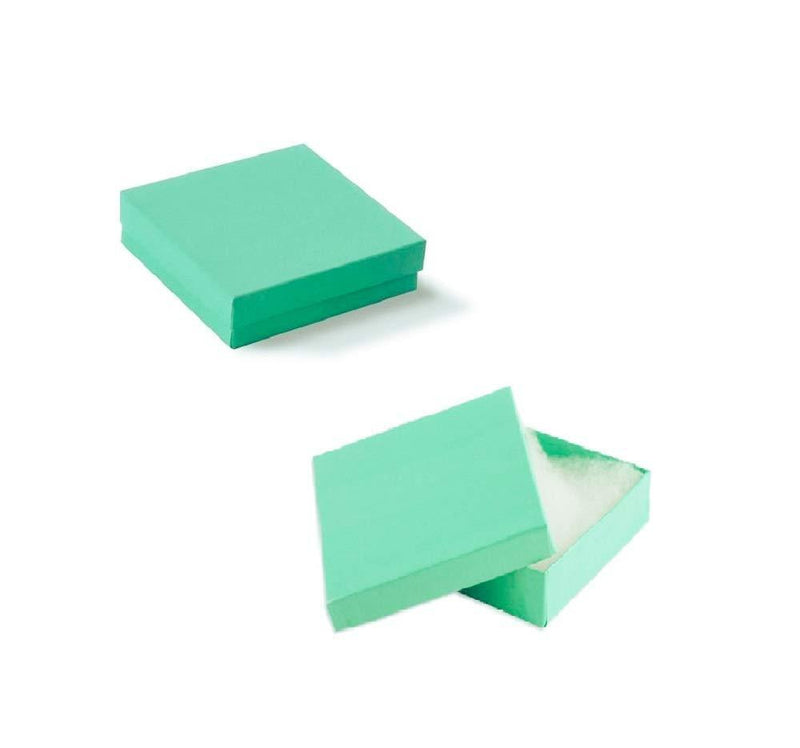 [Australia] - 20 Pack Cotton Filled Teal Blue Color Jewelry Gift and Retail Boxes 3 X 3 X 1 Inch Size by R J Displays 