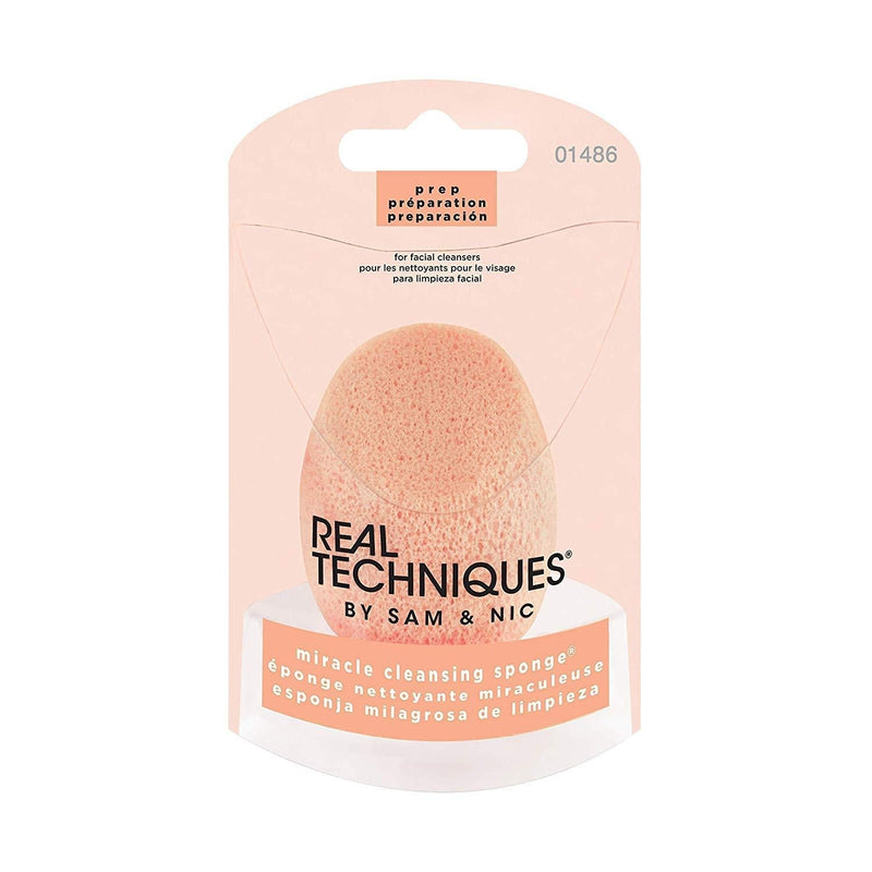 [Australia] - Real Techniques Cruelty Free Miracle Cleansing Sponge, Perfect Pre-Makeup Cleanser for Flawless Makeup Application, Gently Exfoliating away Dirt & Oil, Latex Free (Packaging May Vary) 