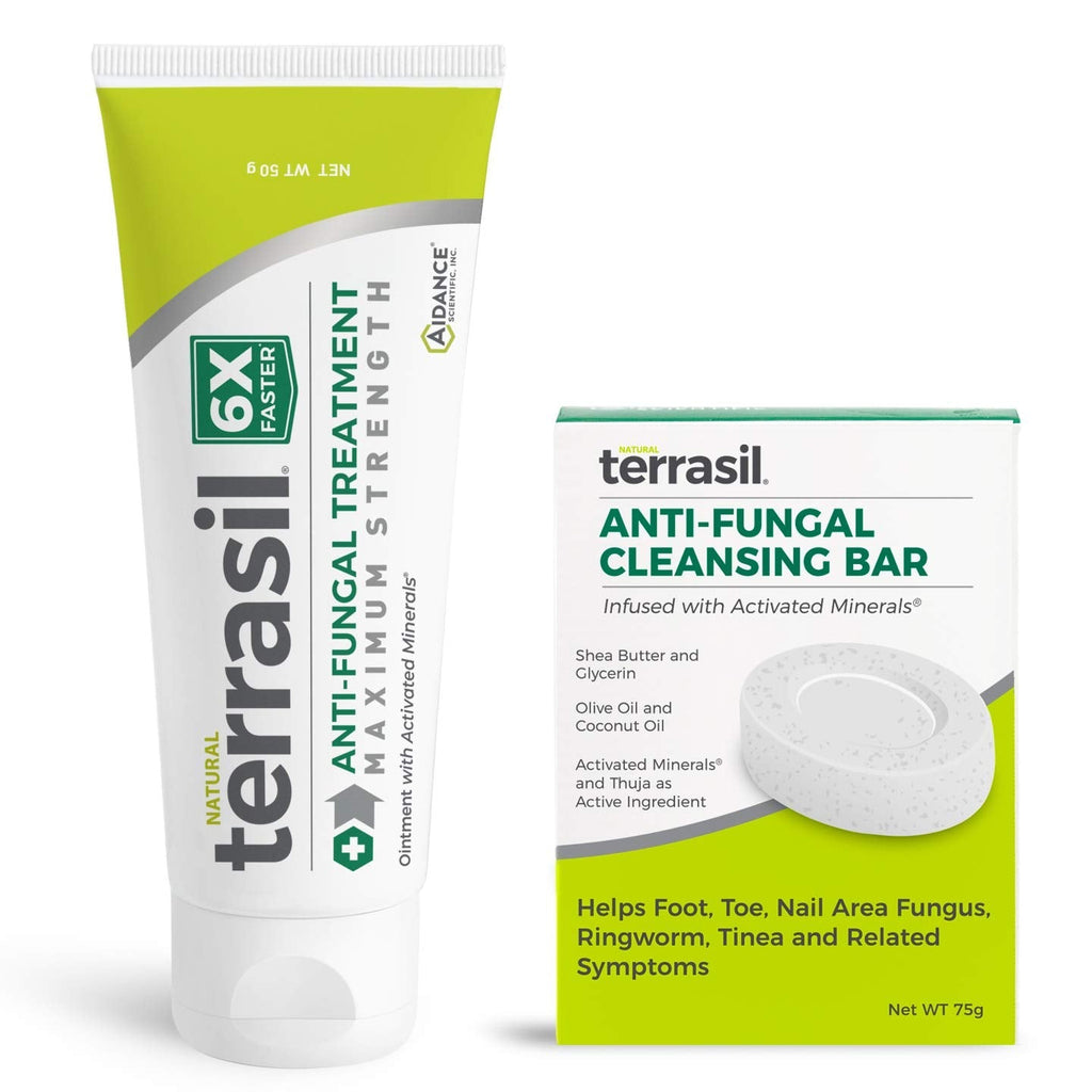 [Australia] - Terrasil Anti-fungal Treatment 50gm Max + Antifungal Cleansing Soap (75g) 6X Faster Healing, Natural, Soothing Clotrimazole for Infections 