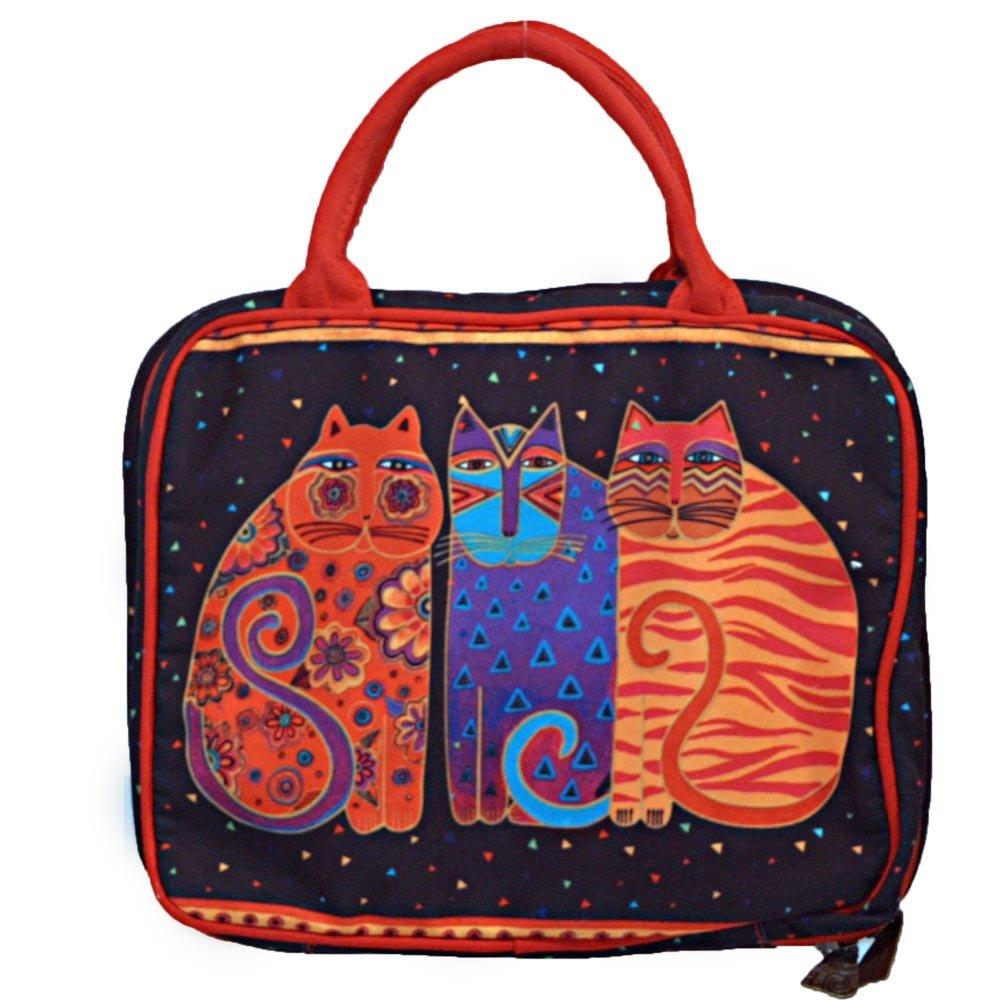 [Australia] - Laurel Burch Feline Friends Cosmetic Makeup Travel Tote Bag 