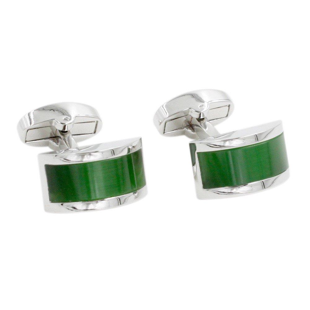 [Australia] - Emerald Green Stone Cufflinks | 55th Anniversary Present for Him | Emerald Wedding Anniversary | Cuff Links 