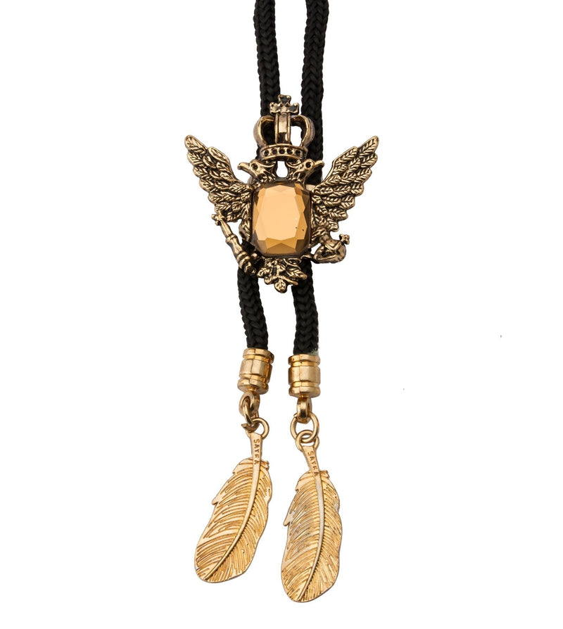 [Australia] - Knighthood Winged Stone with Crown Collar Accessories/Bolo Ties/Bow Ties Bronze 