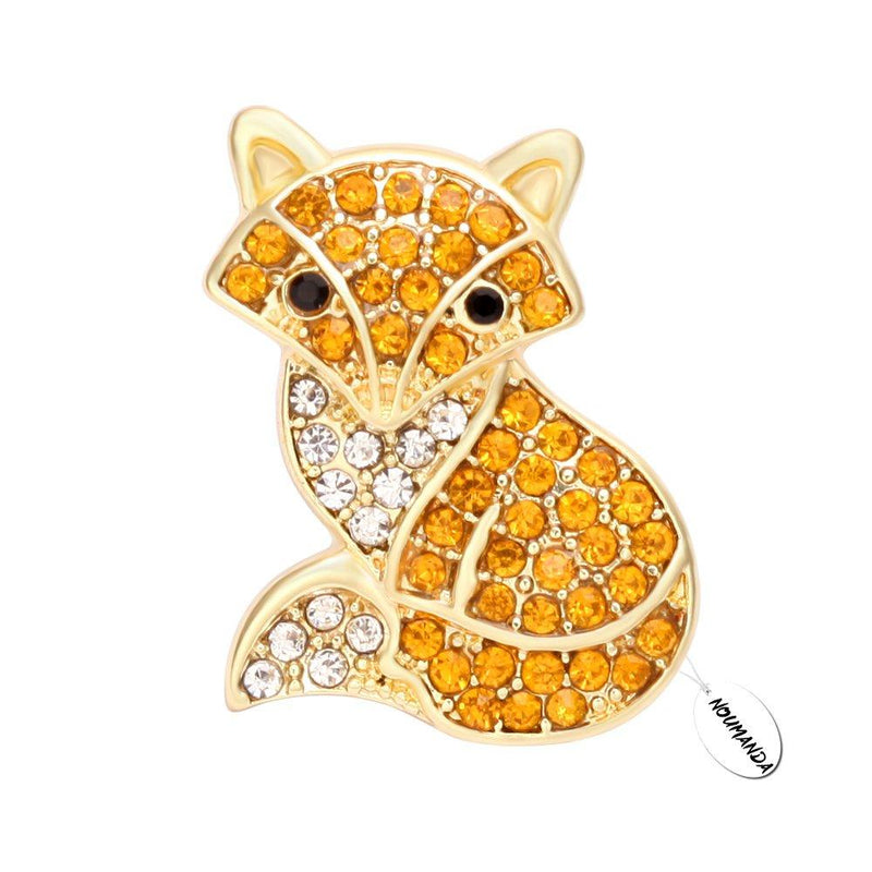 [Australia] - NOUMANDA Crystal Rhinestone Gold-Plated Brooch Fashion Fox Women Jewelry 