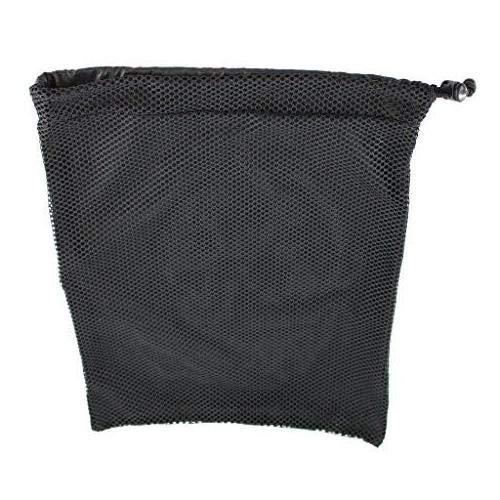 [Australia] - SGT KNOTS Polyester Mesh Shoe Bag with Paracord 550 Drawstring for Sports, Gym, Hiking & More (11" x 14", Black) 11" x 14" 