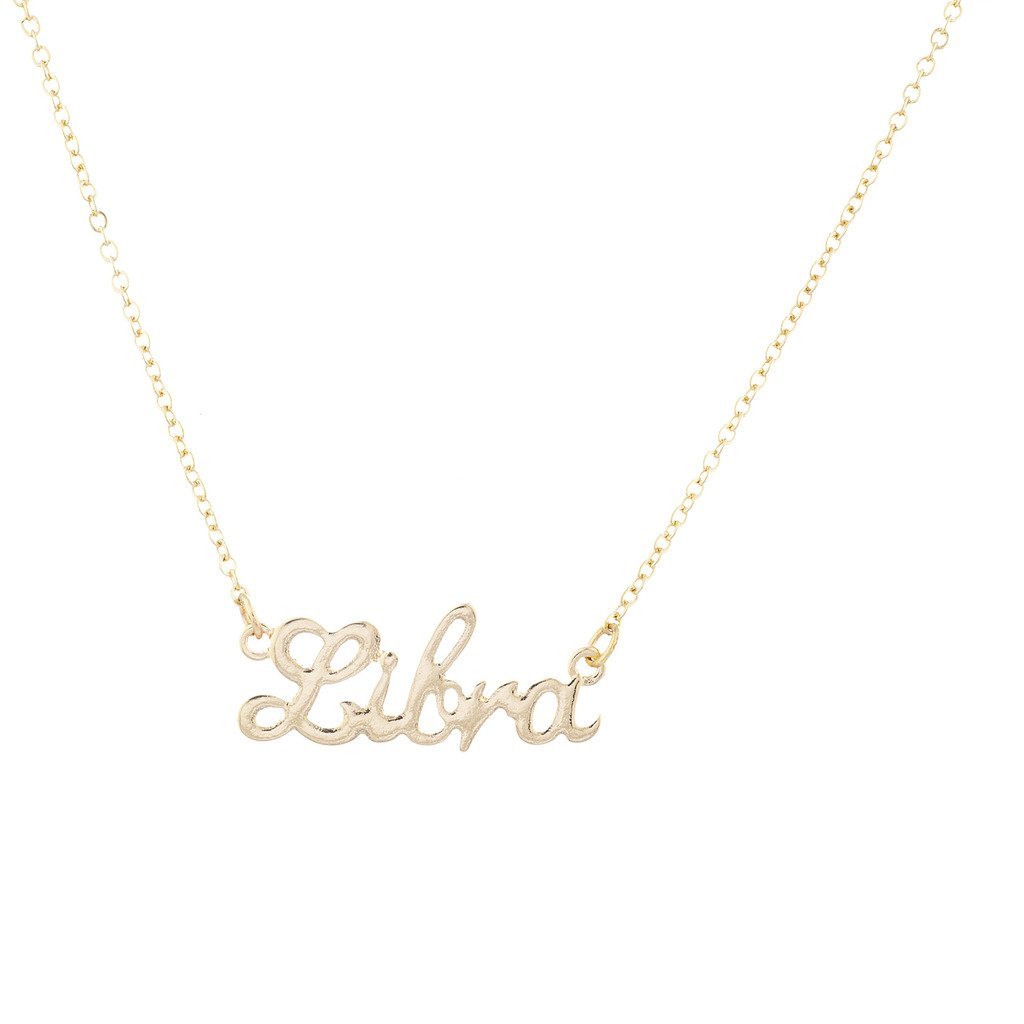 [Australia] - Lux Accessories Horoscope Zodiac Sign Libra Gold Necklace 