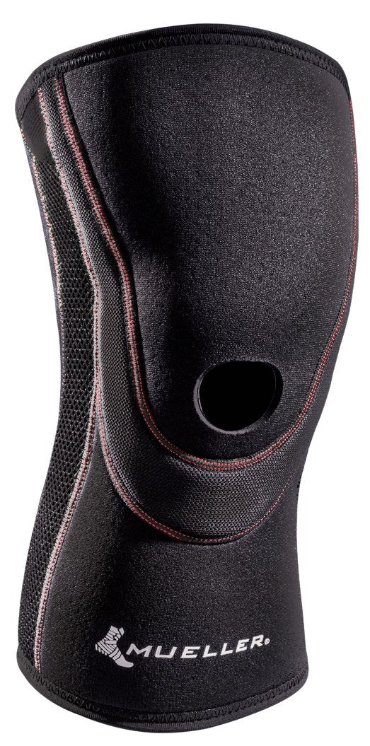 [Australia] - Mueller Sports Medicine Breathable Open Patella Knee Sleeve, Medium, Black, 0.44 lb, 7.04 Oz 