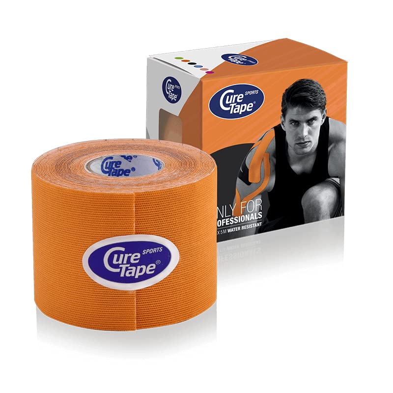 [Australia] - CureTape® Sports Kinesiology Tape | 30% Stronger Adhesion for Extreme Sporting Conditions | Waterproof & Quick Dry Viscose | Increase Mobility & Performance (Orange) Orange 