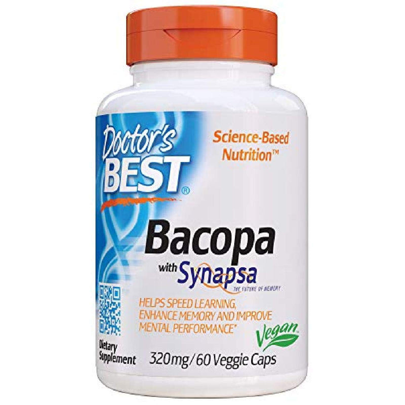 [Australia] - Doctor's Best Bacopa with Synapsa, Brain, Enhances Memory, Antioxidant, Non-GMO, Vegan, Gluten & Soy Free, 320 mg, 60 Count 