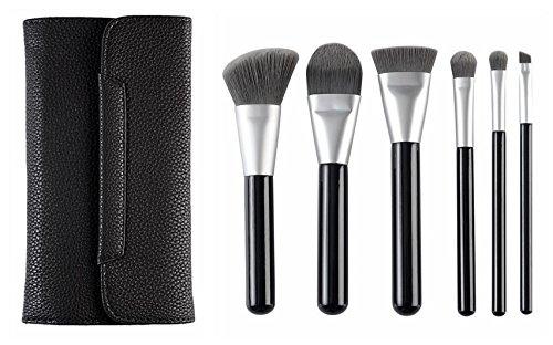 [Australia] - CLOTHOBEAUTY Cosmetics Brushes set, 6 Pcs Brushes with Brush Pouch,Foundation Blending Powder Blush Contour Concealers Eye Shadows Makeup Brush kits set 