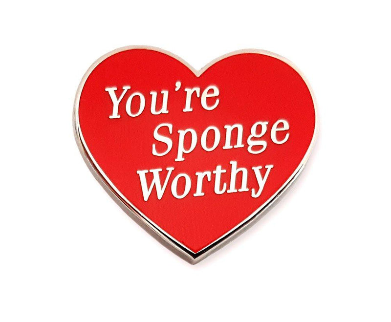 [Australia] - Pinsanity Red Heart You're Sponge Worthy Enamel Lapel Pin 