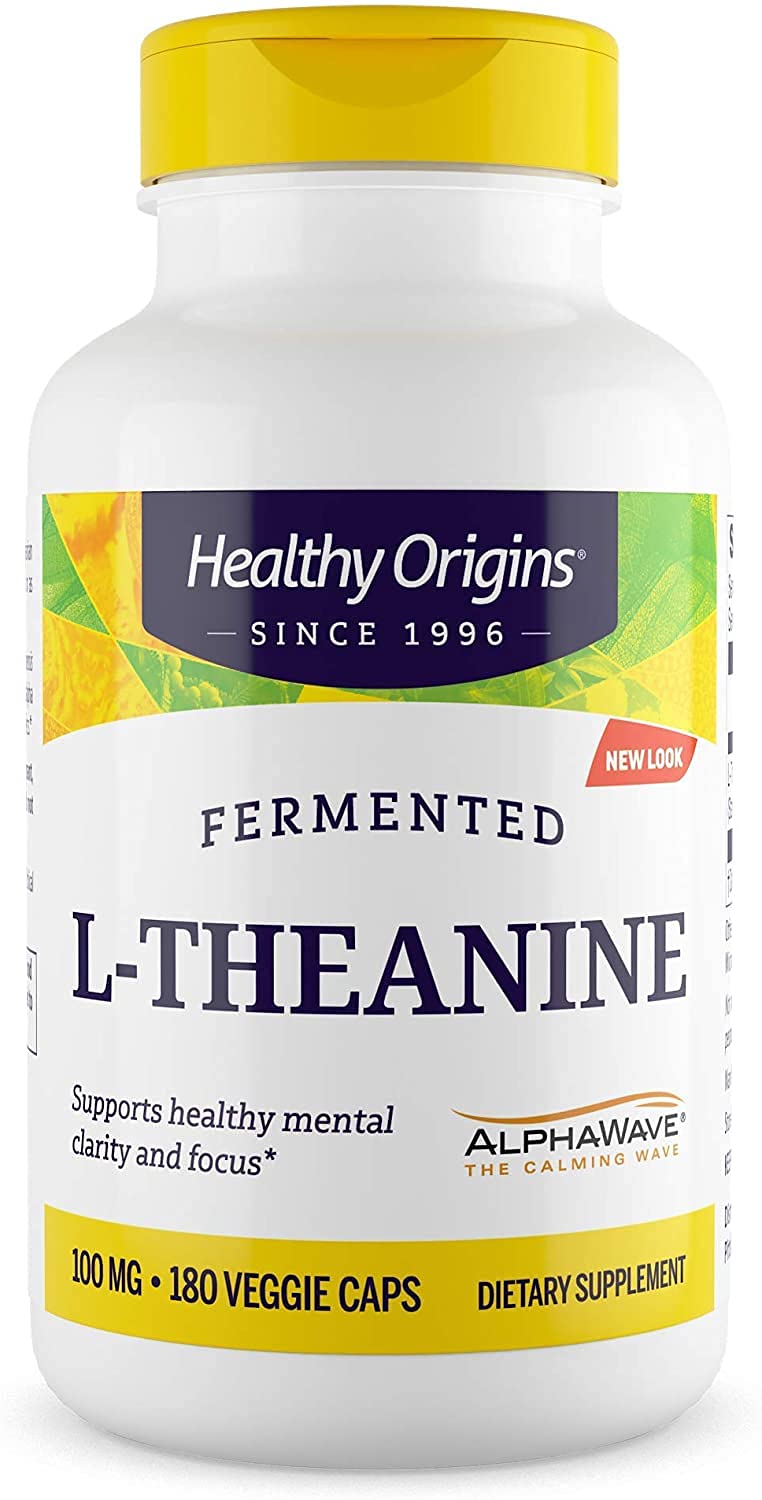 [Australia] - Healthy Origins L-Theanine (AlphaWave) 100 mg, 180 Veggie Caps 180 Count (Pack of 1) 