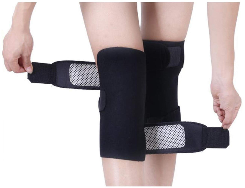 [Australia] - 1 Pair Unisex Upgraded Version Adjustable Self-Heating Knee Pads Magnetic Tourmaline Therapy Knee Support Brace Protector Arthritis Pain Relief Jiont Health Care Expert 