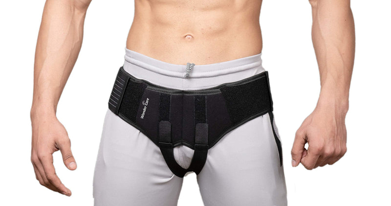 [Australia] - Wonder Care- Inguinal Hernia Support post-surgery Hernia pain relief Truss Brace for Double Inguinal or Sports Hernia with 2 Removable Compression Pads & Adjustable Groin Straps-Large L(36"-39") 
