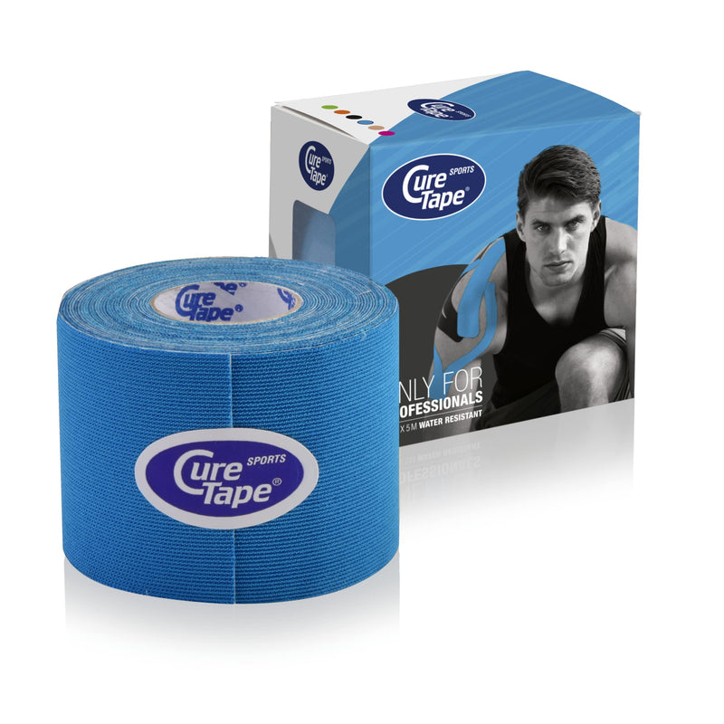 [Australia] - CureTape® Sports Kinesiology Tape | 30% Stronger Adhesion for Extreme Sporting Conditions | Waterproof & Quick Dry Viscose | Recover Faster, Train Harder! (Blue) Blue 