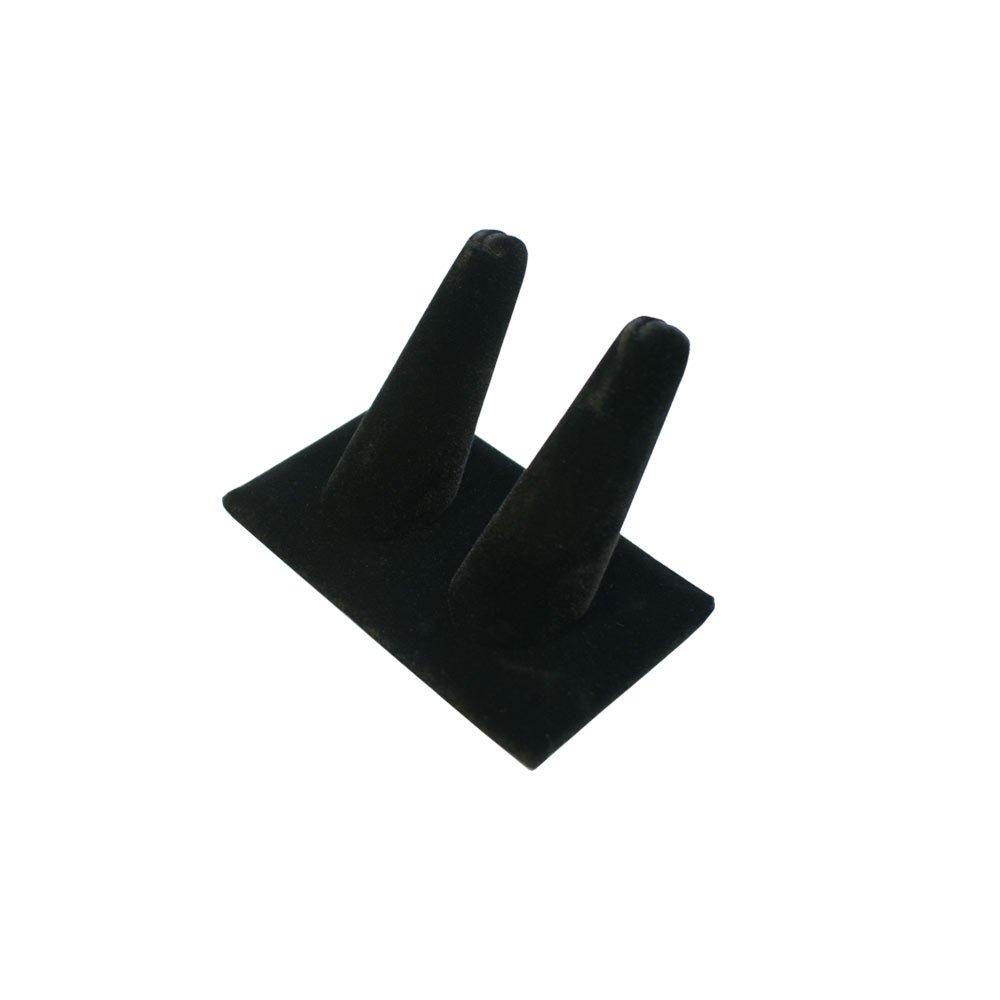 [Australia] - NAHANCO 245-2 Black Velvet Double Ring Finger (Long) Display 