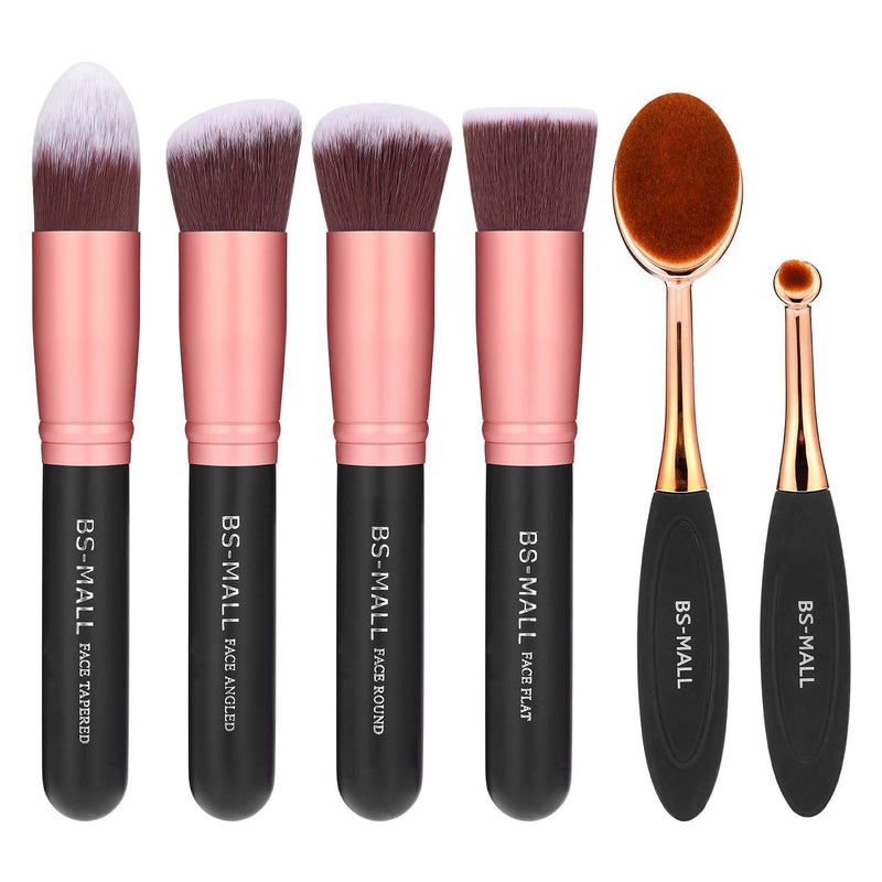 [Australia] - BS-MALL Face Foundation Powder Liquid Cream Oval Makeup Brushes Set Synthetic Makeup brushes(Pack of 6) 