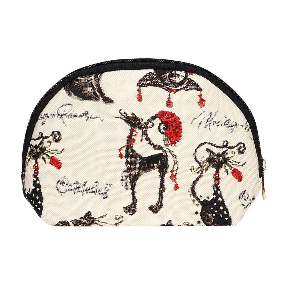 [Australia] - Signare Tapestry cosmetic bag makeup bag for Women with Catitude by Marilyn Robertson Design (COSM-CUDE) 