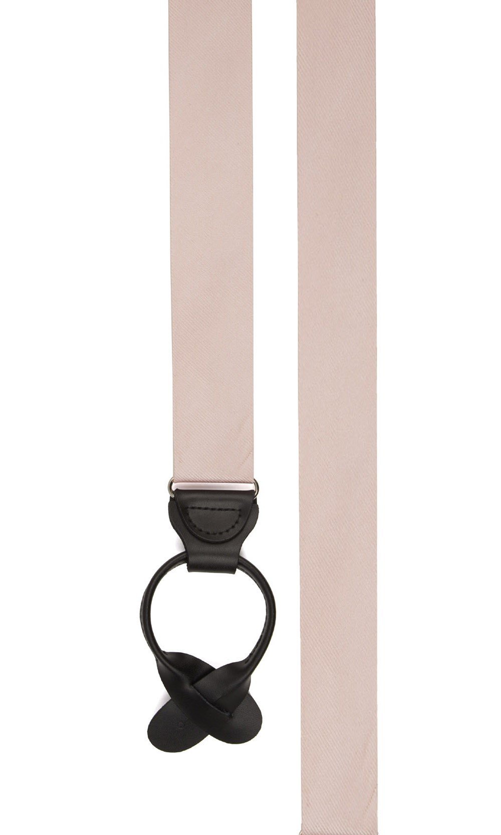 [Australia] - The Tie Bar 100% Woven Silk Grosgrain Solid Blush Pink Loop Style Suspenders 
