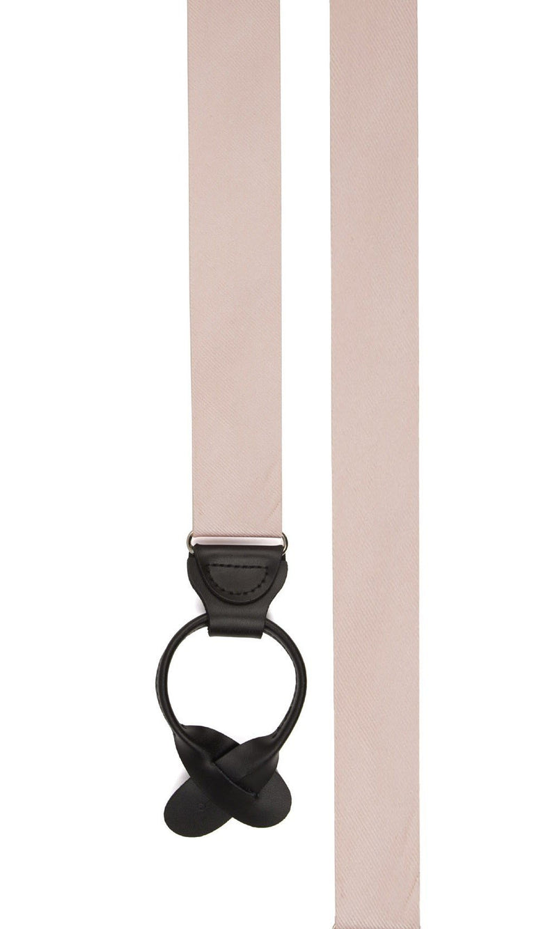 [Australia] - The Tie Bar 100% Woven Silk Grosgrain Solid Blush Pink Loop Style Suspenders 