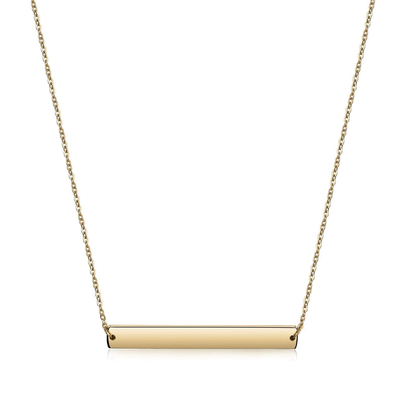[Australia] - WISTIC Gold Vertical/Horizontal Bar Necklace Custom Engraving Stainless Steel Gold Plated Bar Necklace Layered Necklace for Women Adjustable Chain 