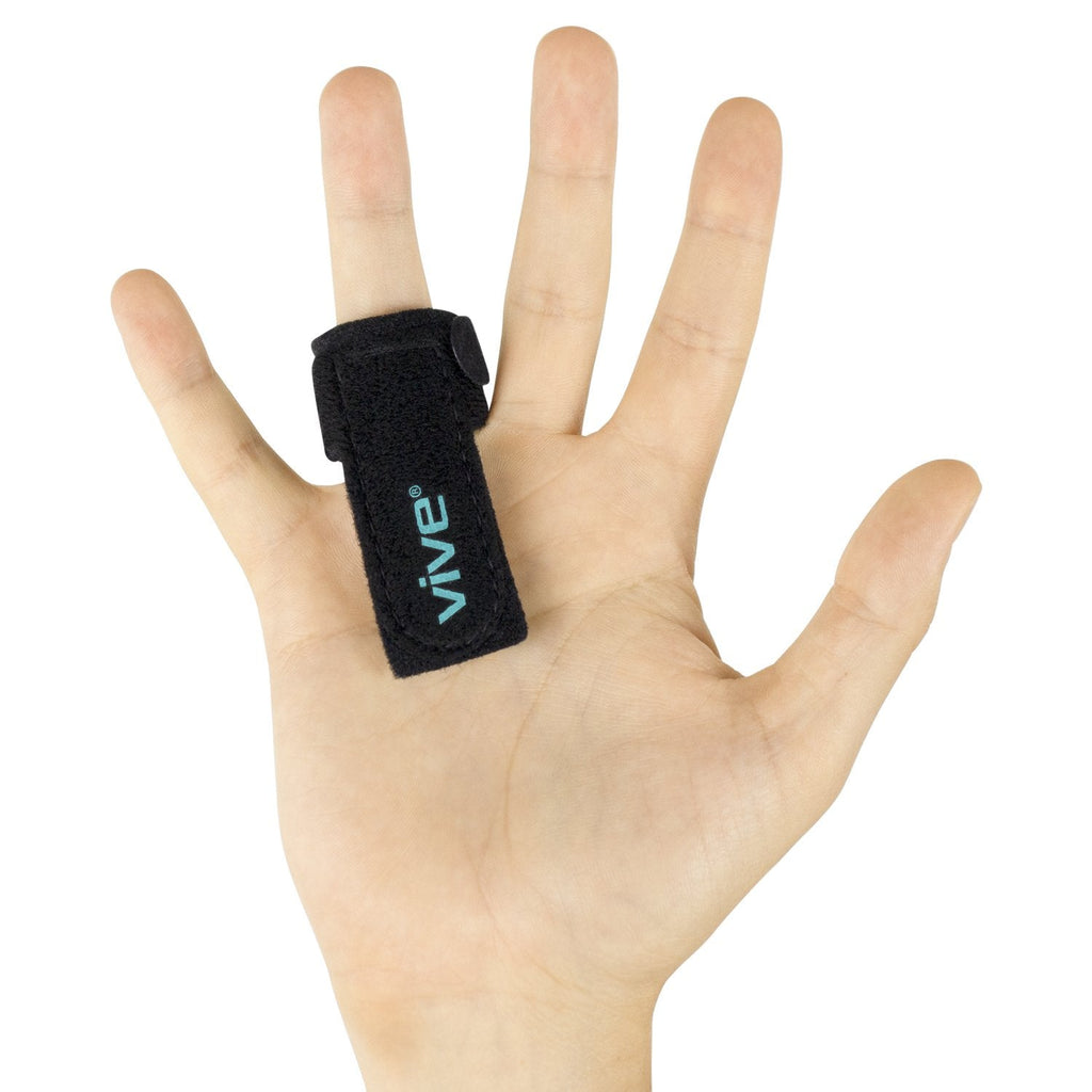[Australia] - Vive Trigger Finger Splint - Support Brace for Middle, Ring, Index, Thumb and Pinky - Straightening Curved, Bent, Locked and Stenosing Tenosynovitis Hands - Tendon Lock Release Stabilizer Knuckle Wrap Single Black 