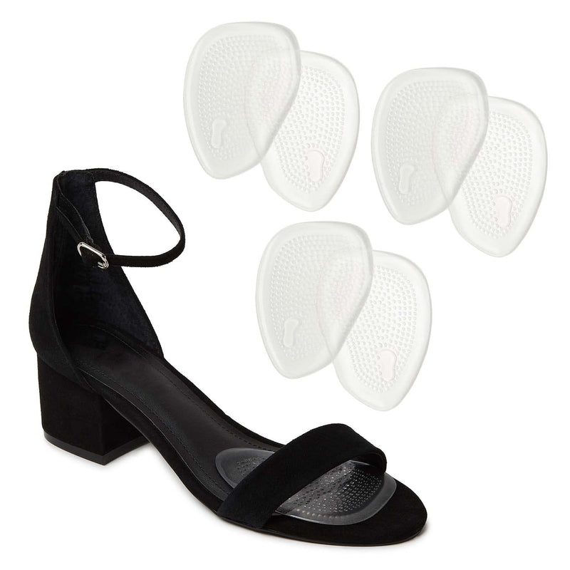 [Australia] - Foot Petals Women's 3 Pr, Ball of Foot Cushion, Clear Gel, One Size 