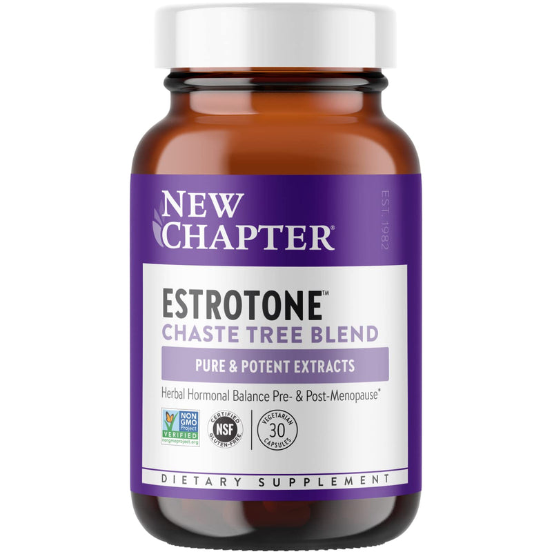 [Australia] - New Chapter Menopause Supplement, Estrotone with Evening Primrose Oil + Black Cohosh for Hormone Health Vegetarian Capsule, 30 Count Vegetarian Capsules 30 Count (Pack of 1) 