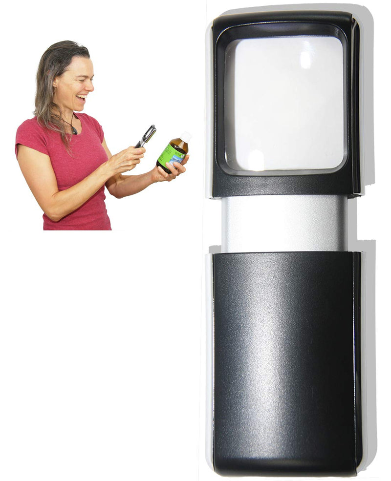 [Australia] - Small-Magnifying-Glass with LED-Light 3X Lighted-Pocket EasY Magnifier -Hand Held Lighted Magnify Glasses for Close Work Reading Books Pill Bottles; Mini Lens for Visually Impaired A Low Vision Aid 