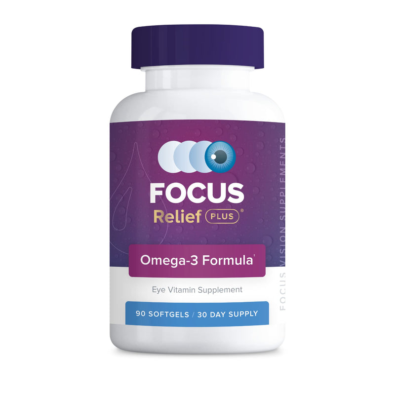 [Australia] - Focus Relief Plus Dry Eye Formula (90 ct. 30 Day Supply) Dry Eye Omega 3 Supplement - Dry Eye Relief Supplement -Omega 3 Fish Oil for Dry Eye 