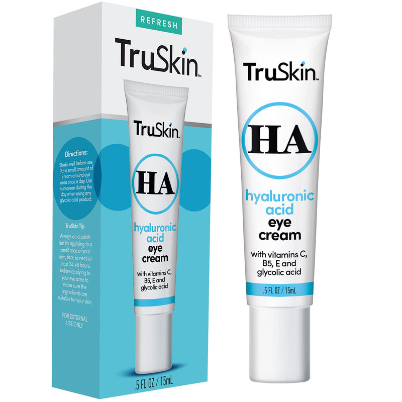 [Australia] - TruSkin Hyaluronic Acid Eye Cream, Anti-Aging Treatment for Under Eyes with Super Blend including Vitamin C, Vitamin B5, Vitamin E and Glycolic Acid, Best for Dark Circles, Fine Lines and Wrinkles 