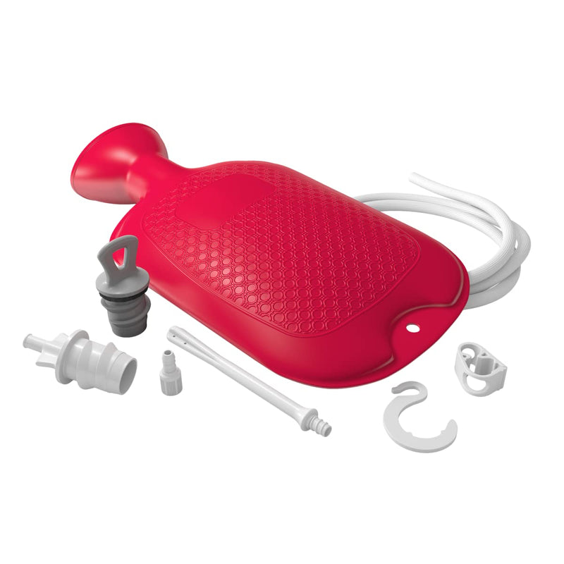 [Australia] - Flents Douche and Enema Combination Kit for Men and Women, Large Capacity, Multipurpose Cleaning System, Made with Comfortable Material, Red (1.66 L) 1.66 Liter 