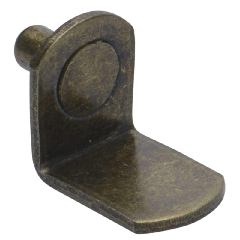 [Australia] - 5mm (25 Pack) Bracket Style Cabinet Shelf Support Pegs -"L" Clips for Kitchen & Bookcase - Antique Brass 25 Ant. Brass 