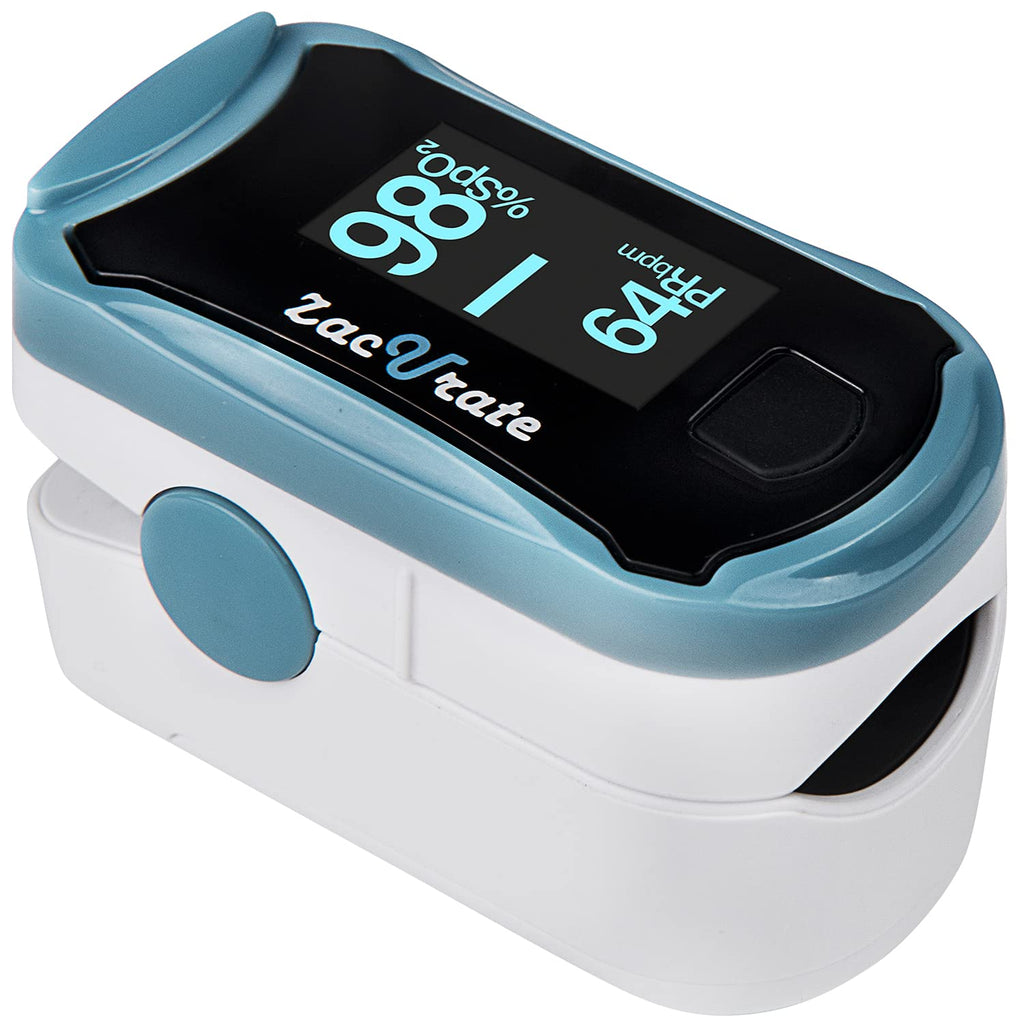 [Australia] - Zacurate 500G Fingertip Pulse Oximeter Blood Oxygen Saturation Monitor with batteries and lanyard (Arctic Blue) 