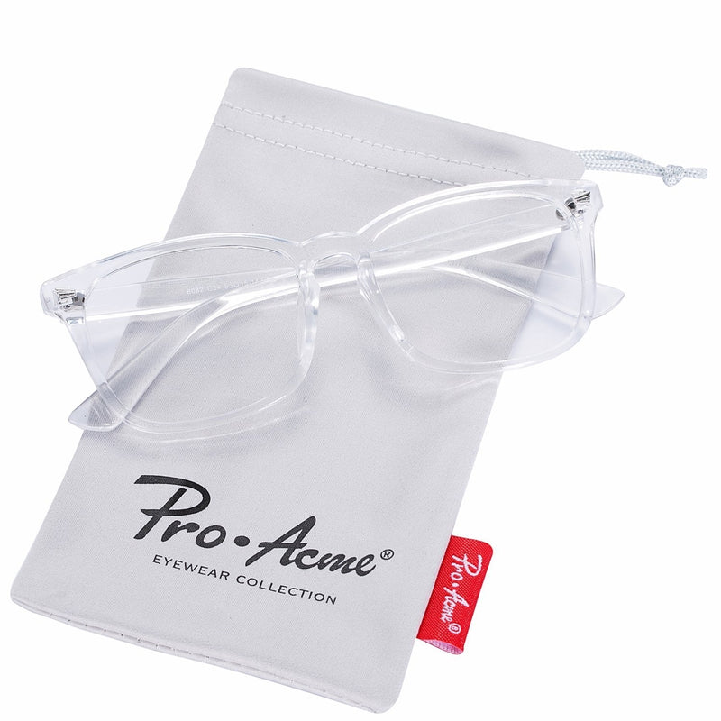 [Australia] - Pro Acme Non-prescription Glasses Frame Clear Lens Eyeglasses A1 Transparent 52 Millimeters 