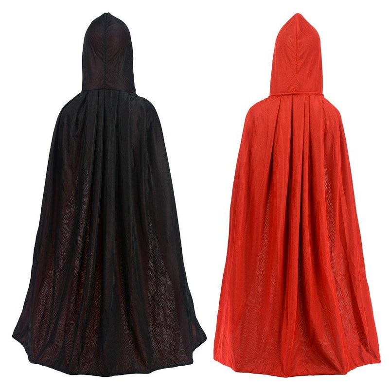 [Australia] - Double Face 35" Red Black Hooded Cloak Goth Vampire Priate Cape 35" 