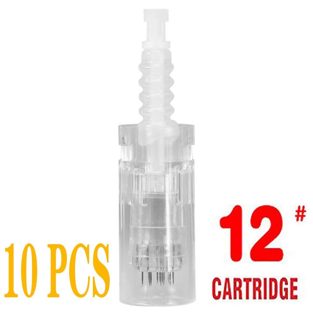 [Australia] - 12 Pins Derma Auto Pen Cartridges - Microneedling Pen Cartridges for Angel Kiss A9 / S65 / K3892, Dr Pen M5 / M7 / N2, Disposable Replacement Accessories (10Pcs Bayonet Slot) 12 Needles Cartridges 10 PCS 