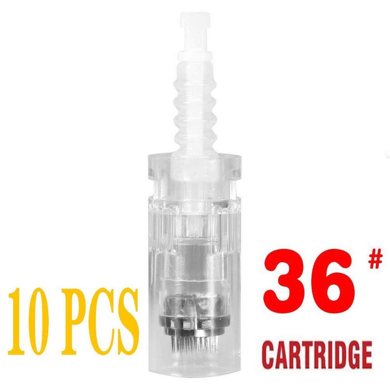 [Australia] - 36 Pins Derma Auto Pen Cartridges - Microneedling Pen Cartridges for Angel Kiss A9 / S65 / K3892, Dr Pen M5 / M7 / N2, Disposable Replacement Accessories (10Pcs Bayonet Slot) 36 Needles Cartridges 10 PCS 