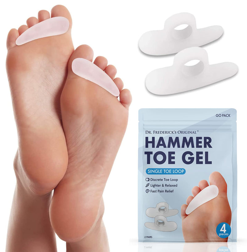 [Australia] - Dr. Frederick’s Original Hammer Toe Cushions - 4 Hammertoe Gel Pads - Claw Toe - Temporary Corrector - Great for Diabetic Feet 1 Loop 
