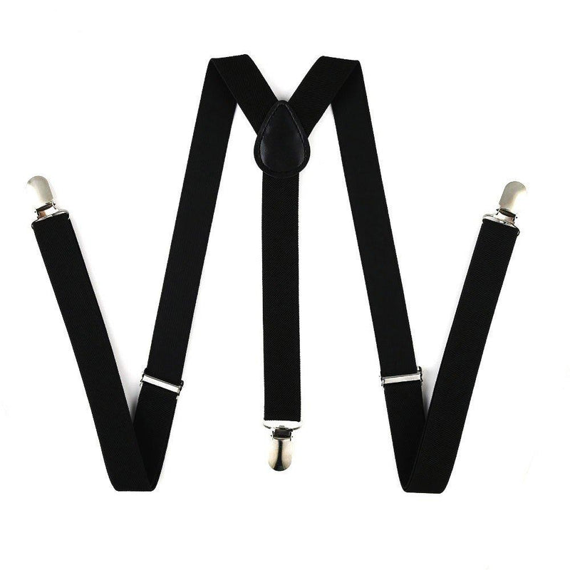 [Australia] - Cinny Suspender for Men and Women Polyester with Metal Clips Black 