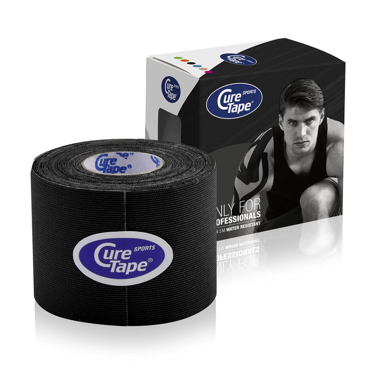 [Australia] - CureTape® Sports Kinesiology Tape | 30% Stronger Adhesion for Extreme Sporting Conditions | Waterproof & Quick Dry Viscose | Recover Faster, Train Harder! (Black) 0 