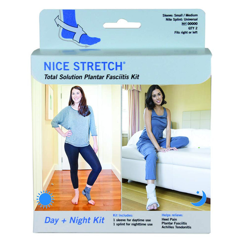 [Australia] - Nice Stretch® Total Solution Plantar Fasciitis Relief Kit – Includes Plantar Fasciitis Sleeve and Plantar Fasciitis Night Splint – Small/Medium - Made in USA 
