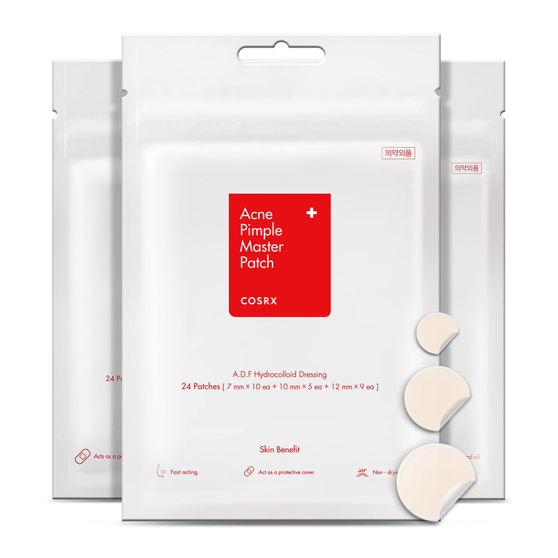 [Australia] - COSRX Acne Pimple Master Patch 72 Patches (3 Packs of 24 Patches) | A.D.F. Hydrocolloid Dressing | Quick & Easy Treatment 