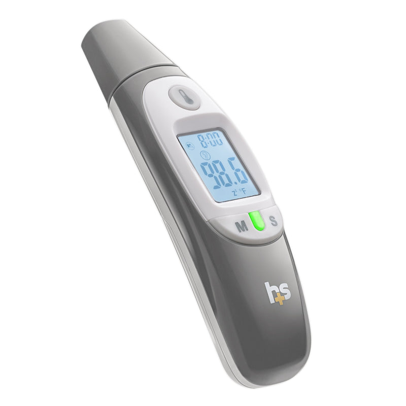[Australia] - HealthSmart Compact Instant Read Infrared Digital Ear Thermometer, Measures Ambient Air Temperatures, Fahrenheit and Celsius Readings, Gray Ear and Air 
