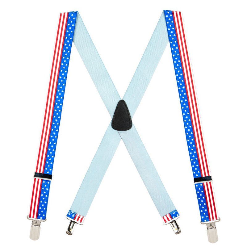 [Australia] - SuspenderStore Men's Stars And Stripes 1.5-Inch Wide Suspenders - Small Pin Clip 60" for 6'4" to 6'9" tall 