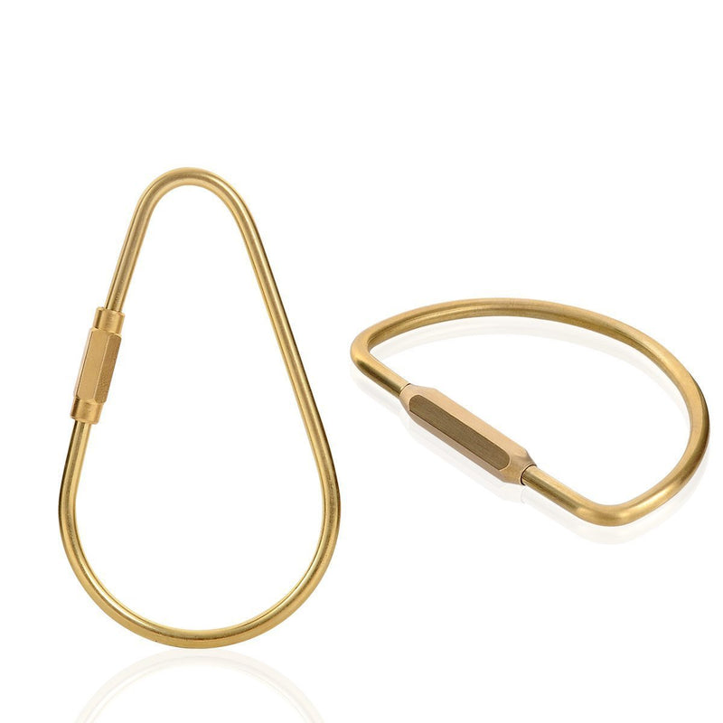 [Australia] - PPFISH Durable Brass Screw Lock Clip Key Chain Ring, Simple Style Car keychain for Men Women (2PCS) 
