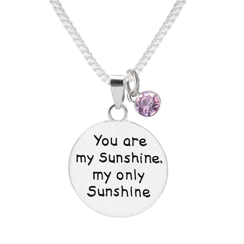 [Australia] - TISDA Birthstone Crystals Necklace,"You are my Sunshine my only Sunshine" Necklace 18" chain October 